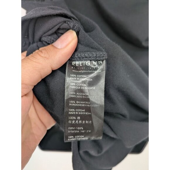 Religion We Live In Black Tunic Tank Top Women Size XS Distressed Gothic Grunge - Picture 11 of 12